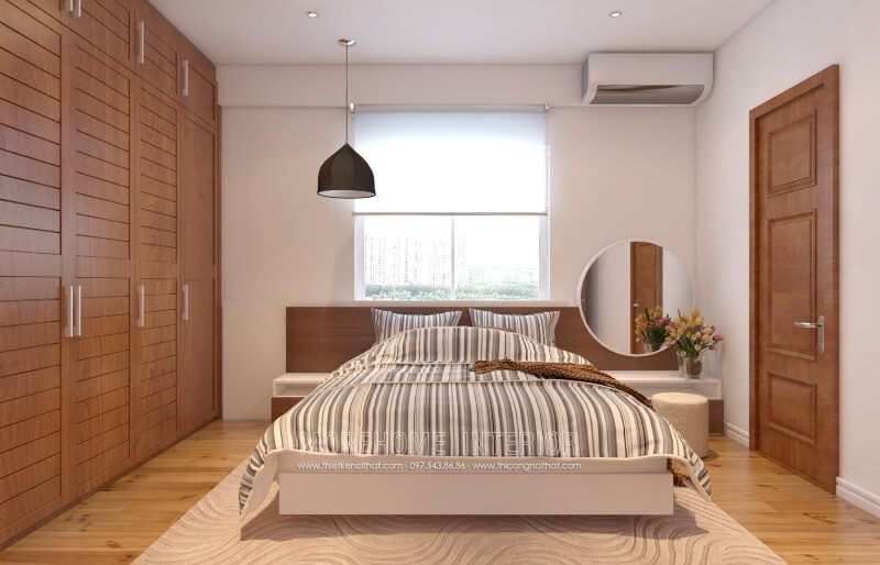 Mẫu giường ngủ gỗ công nghiệp màu trắng ấn tượng và nhẹ nhàng